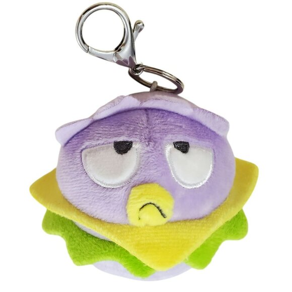 Sanrio Plush Burger Charm Clip Kidrobot Jacket Backpack Zipper Pull Key Maru - Picture 9 of 9